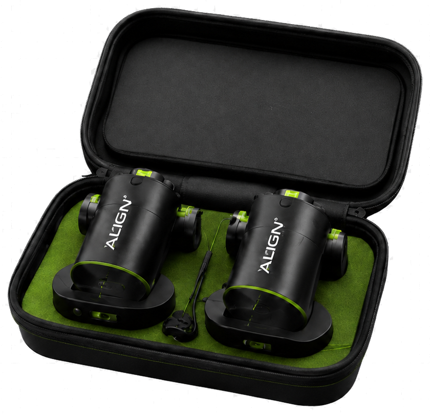 Align Anywhere retractable anchors in their travel case