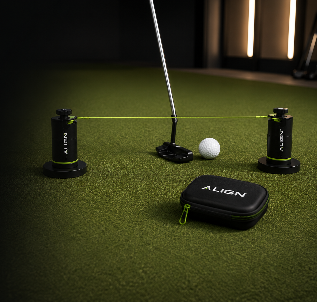 Align Anywhere set up on an indoor putting green
